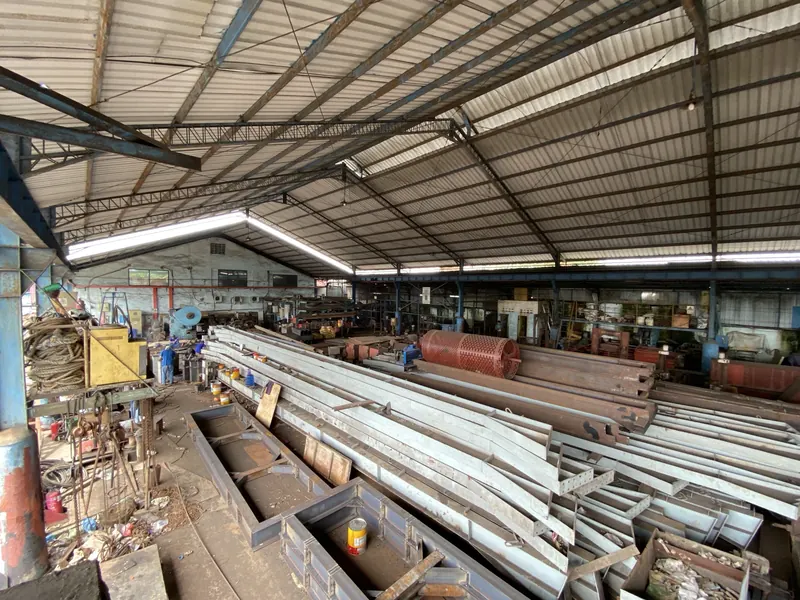 Steel fabrication inside our workshop in Medan
